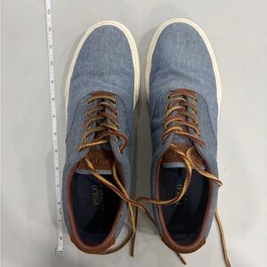 Polo by Ralph Lauren Denim Blue and Tan Sneakers